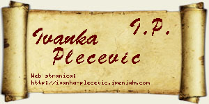 Ivanka Plećević vizit kartica